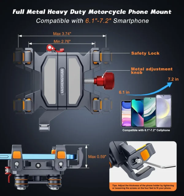 Handheld Accessories High-Speed Secure Lock for 6"-7.2" Phone